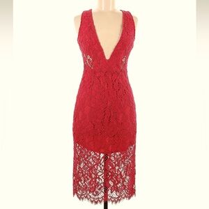 HOT! X by NBD, Sexy red lace dress Sz 6 with beautiful back cut out.